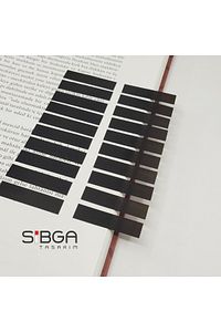 Siyah Postit Post-it Post It. Siyah Kitap Ayracı Ayraç Siyah Postit Sticker Not Kağıdı ürün fotoğrafı