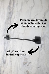 Kare Yapışkanlı Siyah Uzun Havluluk ürün fotoğrafı