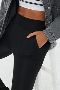 Yüksek Bel Flare Comfort Çift Cepli Toparlayıcı Ispanyol Paça Comfort Spor Pantolon ürün fotoğrafı