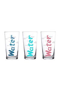 Water Bardak 3lü Set Mavi Turkuaz Pembe - 570 ml ürün fotoğrafı