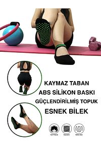 4 Çift Kadın Renkli Kaydırmaz Spor Pilates & Yoga Çorabı – Pamuklu Silikon Taban ürün fotoğrafı