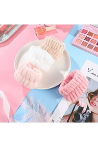 2 Adet Pembe Bileklik Makyaj Yüz Cilt Bakımı Ve Yıkama Kol Bandı Sporcu Spa Bileklik ürün fotoğrafı