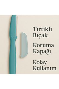 Yüz Jileti Ve Kaş Usturası Tırtıklı Bıçaklı Kadın Jileti Epilasyon 3'lü Ustra ürün fotoğrafı