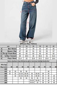Toka Detaylı Bol Kesim Geniş Paça Rahat Baggy Jean Kot Salaş Kadın Pantolon @milano ürün fotoğrafı