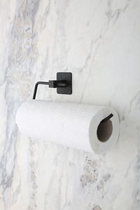 Kare Yapışkanlı Siyah Kağıt Rulo Havluluk, Peçetelik, Yapışkanlı Tasarım, Banyo Askısı ürün fotoğrafı