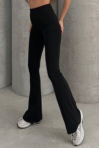 Yüksek Bel Flare Comfort Çift Cepli Toparlayıcı Ispanyol Paça Comfort Spor Pantolon ürün fotoğrafı