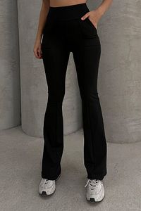 Yüksek Bel Flare Comfort Çift Cepli Toparlayıcı Ispanyol Paça Comfort Spor Pantolon ürün fotoğrafı