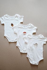 3lü Nakışlı Çıt Çıtlı Kısa Kollu Body Zıbın Model 1 ürün fotoğrafı