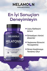 Doğal Melatonin Ve Teanin Içeren 120 Tablet Takviye Edici Gıda 3 Mg- Daha Kaliteli Ve Stressiz Uyku ürün fotoğrafı
