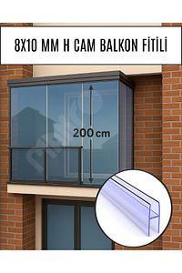 8 x 10 MM Büyük H Cam Balkon Şeffaf Fitil 200 CM ürün fotoğrafı