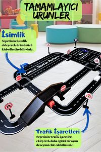 Oyuncak Araba, Araç Parkuru (LARGE) -eğitici Ve Eğlenceli Yol Yapım Ahşap Oyuncak - Otoban Puzzle ürün fotoğrafı