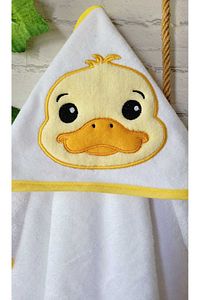 %100 Pamuklu Yumuşacık Kız-erkek Yenidoğan/bebek Banyo Kundak Havlusu Beyaz/ördek ürün fotoğrafı