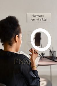 Masa Ayaklı 10 Inç Led Ring Lıght Influencer Youtuber Tiktok Telefon Tutucu Makyaj Işığı ürün fotoğrafı