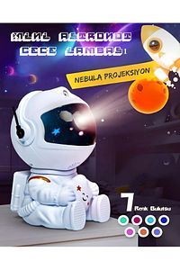 Astronot Projektör Gece Masa Lambası Galaxy Gökyüzü Nebula Projeksiyon Kumandalı Aydınlatma ürün fotoğrafı