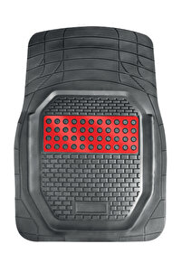 Ford Fiesta Uyumlu Universal Derin Havuzlu Paspas Krom Kırmızı ürün fotoğrafı