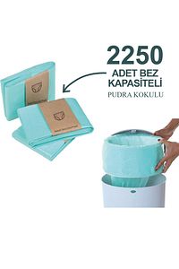 16l Çöp Kutuları Ile Uyumlu 2250 Bebek Bezi Kapasiteli 3 Paket Yerli Çöp Poşeti Pudra Kokulu ürün fotoğrafı