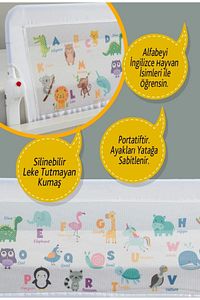 Bebek Çocuk Koruyucu, Yatak Bariyeri, Yatak Korkuluğu 50 cmx120 cm katlanır özellikli ürün fotoğrafı