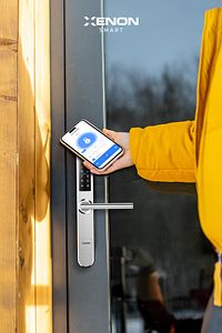 Akıllı Kapı Kilidi Mobil App Parmak Izi Şifre Rfıd Wi-fi Google Home & Alexa Kontrollü Kilit X8057 ürün fotoğrafı
