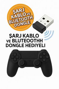 Ps4 Joystick Tablet Telefon Pc Laptop Uyumlu Titreşimli Oyun Kolu Bluetooth Dongle Dahil ürün fotoğrafı