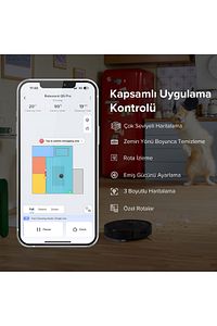 Q5 Pro Siyah Akıllı Robot Süpürge Siyah ürün fotoğrafı