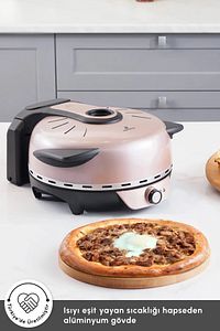 Orginal Gastro 10 In 1 Pizza Ve Lahmacun Makinesi Biodiamond Rosegold New ürün fotoğrafı