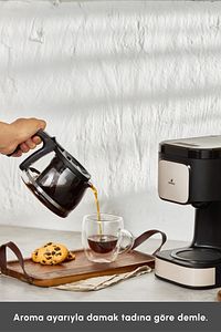 Just Coffee Aroma 2 In 1 Filtre Kahve Ve Çay Demleme Makinesi Bej ürün fotoğrafı
