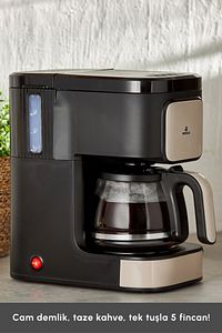 Just Coffee Aroma 2 In 1 Filtre Kahve Ve Çay Demleme Makinesi Bej ürün fotoğrafı