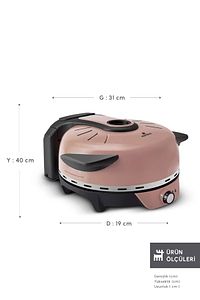 Orginal Gastro 10 In 1 Pizza Ve Lahmacun Makinesi Biodiamond Rosegold New ürün fotoğrafı