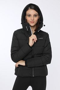 Apreskı Coat Siyah Kadın Kısa Kaban ürün fotoğrafı