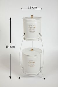2 Katlı Metal Patates Soğan Kovası - Sebzelik - Patates Soğanlık Sepeti Ekonomik Boy Beyaz ürün fotoğrafı