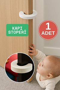 1 Adet Beyaz Kapı Güvenliği Kapı Stoperi, Kapı Durdurucu ürün fotoğrafı