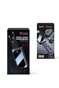 20.000 Mah Prime Dijital Göstergeli Dahili Çoklu Kablolu Powerbank,siyah ürün fotoğrafı