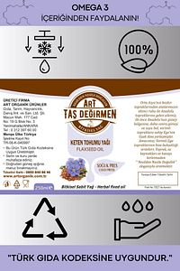 %100 Saf, Doğal Keten Tohumu Yağı 250 ml Soğuk Sıkım (HEDİYE ÜRÜN FIRSATI) ürün fotoğrafı