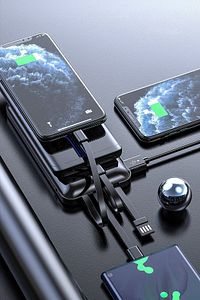 10.000 Mah Prime Dijital Göstergeli Dahili Çoklu Kablolu Powerbank,siyah,taşınabilir Şarj Cihazı ürün fotoğrafı