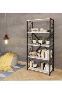 Sera Metal Kitaplık 5 Raflı Çok Amaçlı Dosya Kitap Rafı Ofis Salon Raf 150 Cm Beyaz ürün fotoğrafı