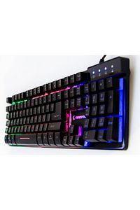 Titan K9 Siyah Usb Gökkuşağı Renkli Aydınlatmalı Q Standart Mekanik Hisli Gaming Oyuncu Klavyesi ürün fotoğrafı