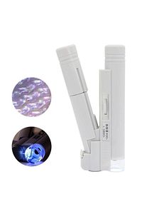 100x Mini Taşınabilir El Mikroskop Büyüteç Led Lamba Işığı ürün fotoğrafı