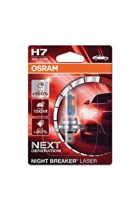 Gece Görüşünde Sıkıntı Yaşayanlar H7 Night Breaker Laser %150 Daha Fazla Işık (2'Lİ KUTU) ürün fotoğrafı