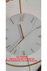 İskandinav Tarzı Kristal Gold(BÜYÜK BOY 50X75CM) (LED IÇİN 3ADET PİL GELMEKTEDİR)-metal Duvar Saati ürün fotoğrafı