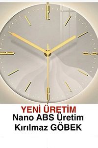 İskandinav Tarzı Kristal Gold(BÜYÜK BOY 50X75CM) (LED IÇİN 3ADET PİL GELMEKTEDİR)-metal Duvar Saati ürün fotoğrafı