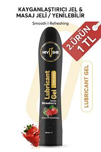 Premium Kayganlaştırıcı Jel Büyük Boy 125 ml Lubricant Gel (ÇİLEK) Masaj Jeli Massage Gel ürün fotoğrafı