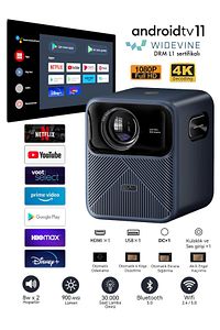 Mozart 1 Pro Android Tv L1 Lisanlı Projeksiyon Cihazı ürün fotoğrafı