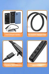 Sporcu Kulaklık Kablosuz Bluetooth Kulaklık Boyun Bantlı Asmalı Mıknatıslı Kulaklık Lüx Kalite ürün fotoğrafı