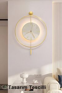Timelles Kristal - Büyük Boy(50X75CM) - (PİLLİ LED) - Metal (MOBİLYA) Duvar Saati ürün fotoğrafı