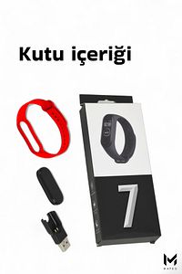 KIRMIZI M7 Akıllı Bileklik | iOS & Android Uyumlu | 2024 Versiyon ürün fotoğrafı