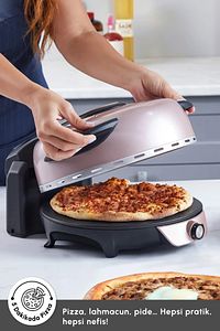 Orginal Gastro 10 In 1 Pizza Ve Lahmacun Makinesi Biodiamond Rosegold New ürün fotoğrafı