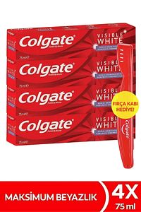 Visible White Maksimum Beyazlık Beyazlatıcı Diş Macunu 75 ml X4 Adet - Diş Fırça Kabı Hediye ürün fotoğrafı