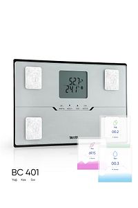 Bc 401 White Akıllı Bluetooth Tartı | Total Yağ, Sıvı, Kas, Kemik Mineral Ölçer Vücut Analiz Tartısı ürün fotoğrafı