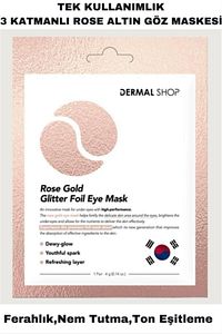 Rose Gold Glitter Foil Tek Kullanımlık 3 Katmanlı Göz Maskesi 4 gr ürün fotoğrafı