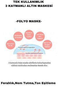 Rose Gold Glitter Foil Tek Kullanımlık 3 Katmanlı Göz Maskesi 4 gr ürün fotoğrafı